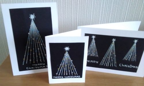 Lynne, Christmas cards 1, mixed media.
